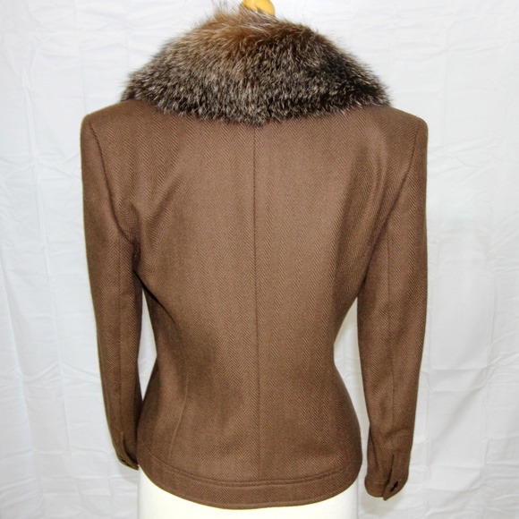Escada Piacenza Blue-Frost Fox Fur, Camel Jacket - Picture 5 of 8